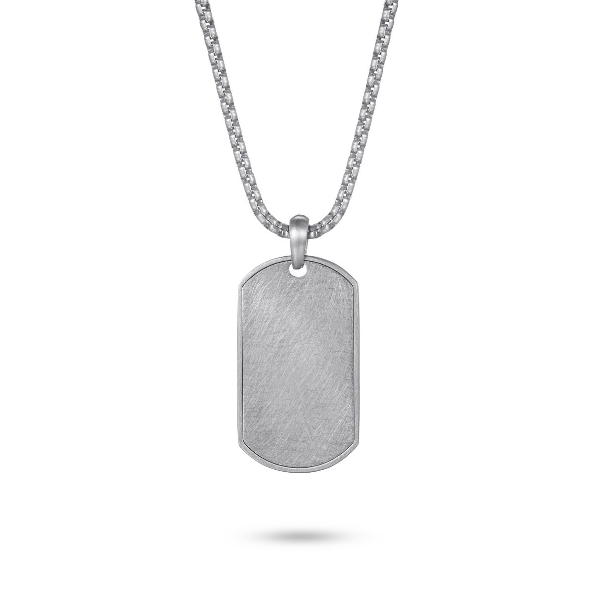 Silver Dog Tag Pendant Necklace