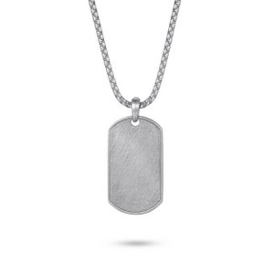 Silver Dog Tag hanger ketting