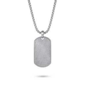 Silver Dog Tag hanger ketting