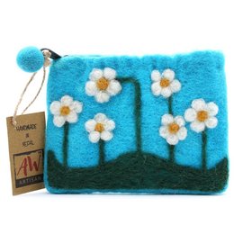Etui met natuurlijke vilten rits (assortiment) - Bloementuin