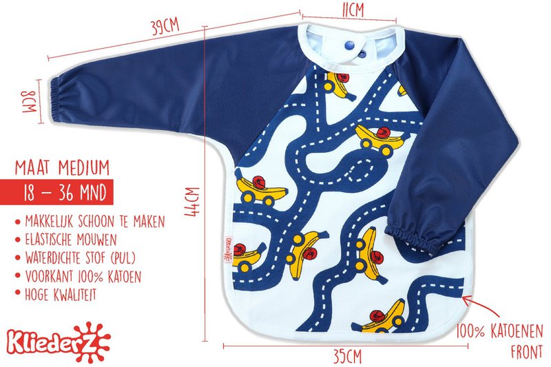 Mouwslab Racing Bananas - baby/peuter slab