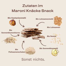Maroni Knäcke Snack Sesam - Glutenfreier Bio-Snack auf Kastanienmehlbasis – mit extra Sesam-Crunch