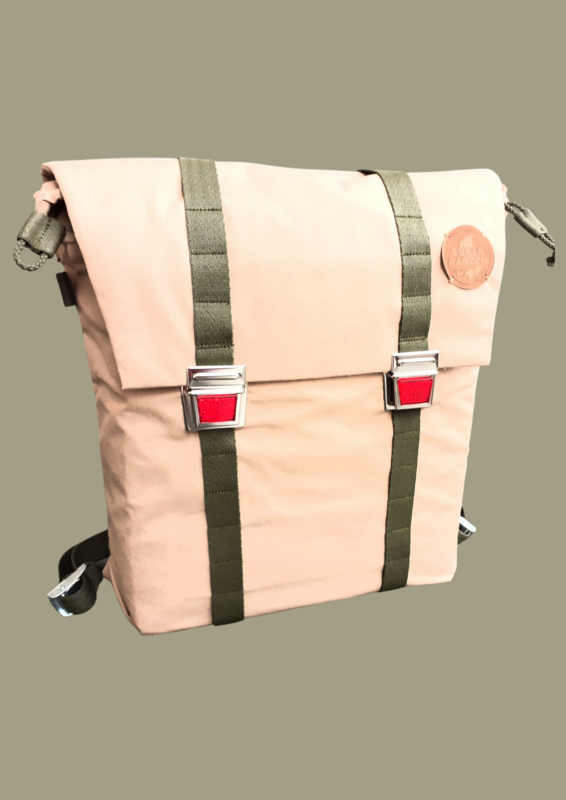 SCHOOL BAG CAT EYES – ECO HEMP »BEACH« SAND-REED GREEN