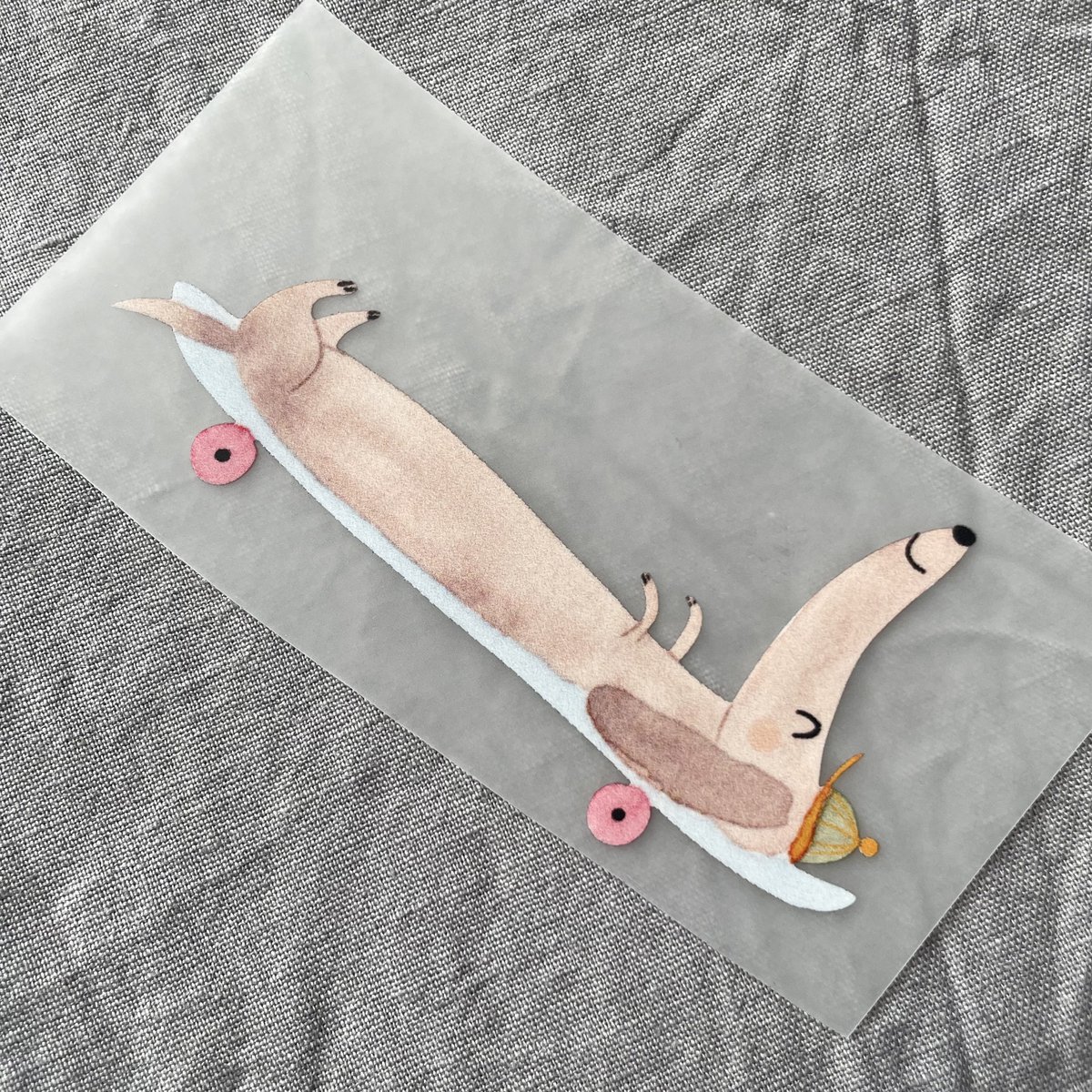 Iron image Skater dachshund, hanging picture dog, patch, gift