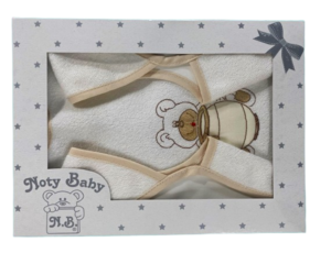 Wasserdichtes Lätzchen mit rosa Teddy-Stickerei