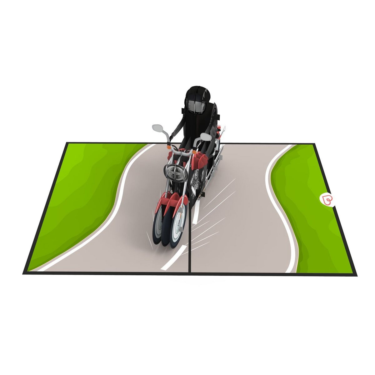 Pop-upkaart voor motorfietsen