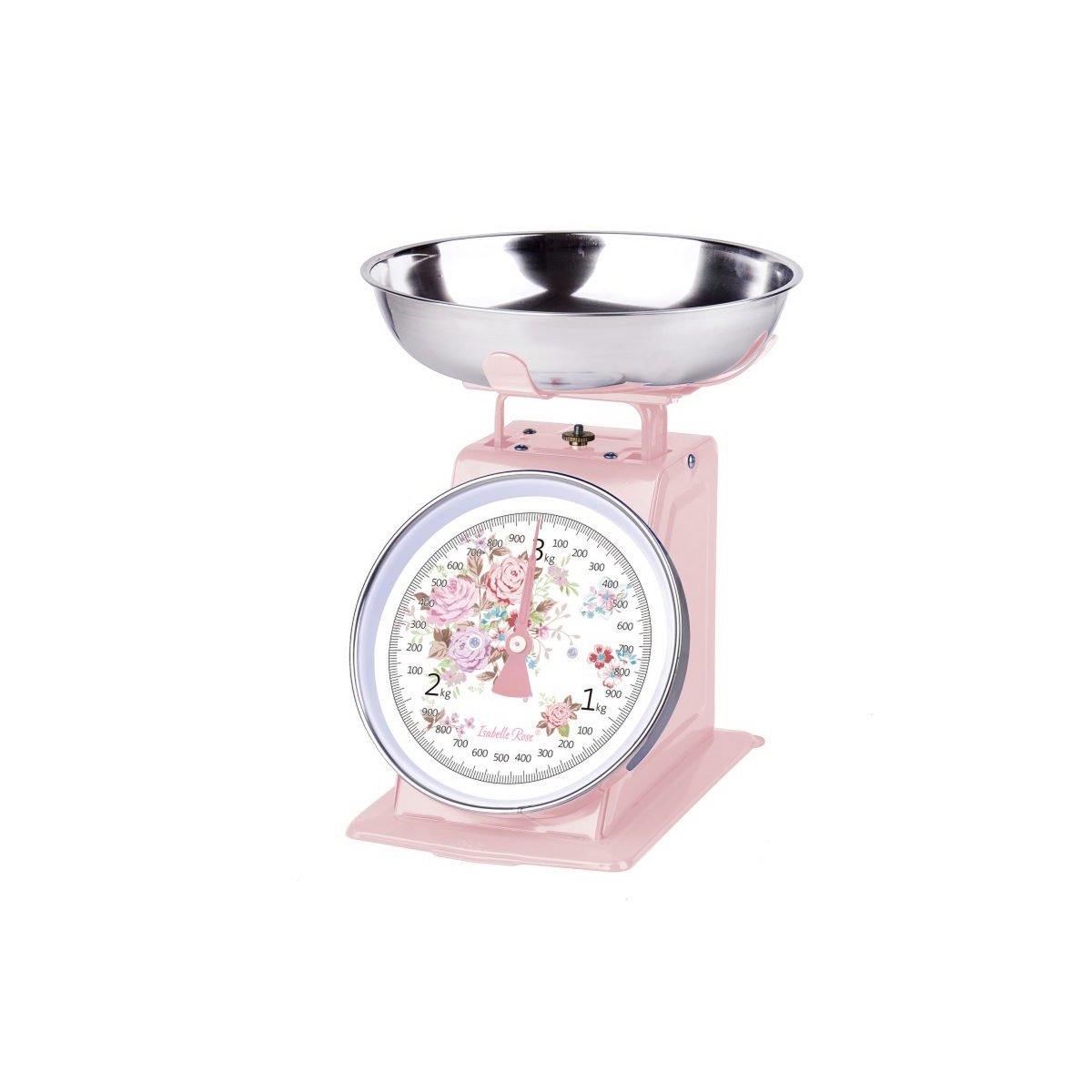 Retro keukenweegschaal Flora roze 3 kg Isabelle Rose