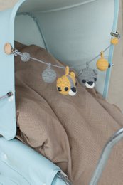 Hugo grey organic pram rattle