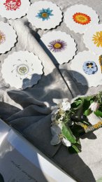 Coaster/Coaster 10 motifs flowers - 12 sets