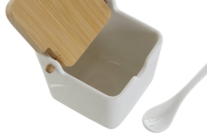 BAMBUSOWA PORCELANA CUKIERNICA 10,5X9X9 BIAŁA PC207781