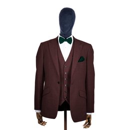 Green Knitted Bow Tie and Knitted Pocket Square Set