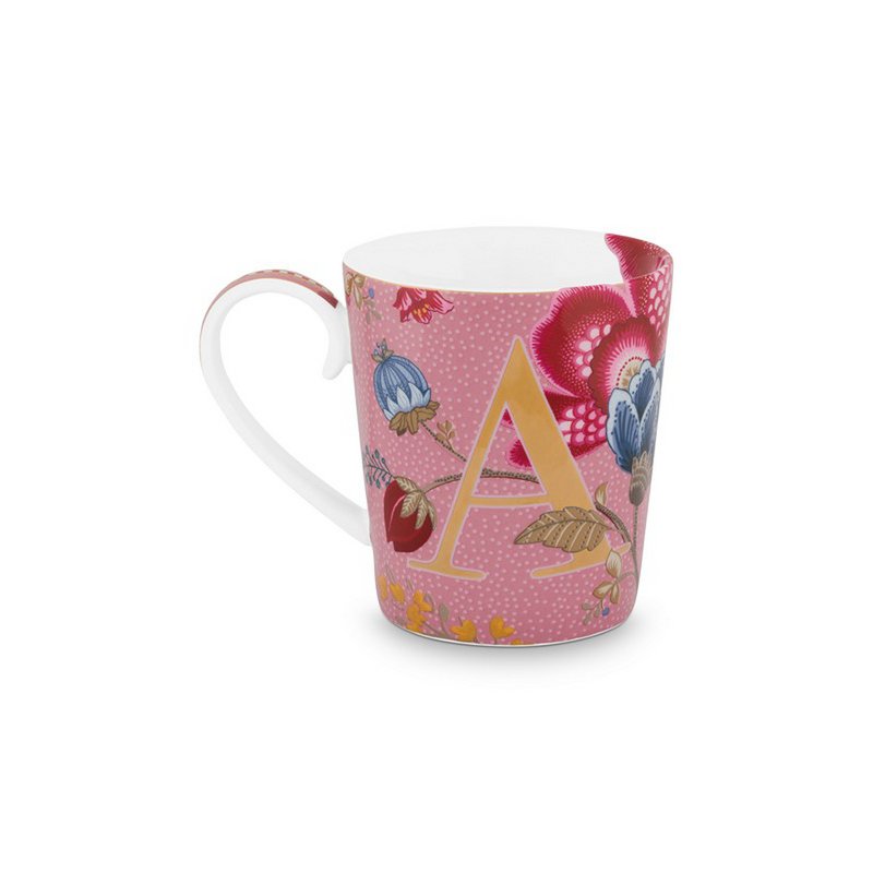 Mug Alphabet Floral Fantasy Rose - A - 350ml