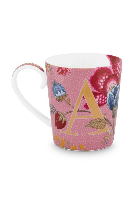 Fantasy Pink Floral Alphabet Tasse - A - 350ml