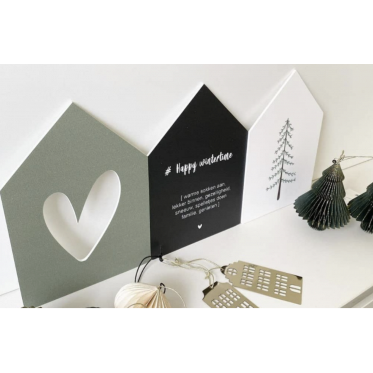 House olive green heart
