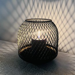 Black & Gold Grid Lantern