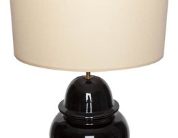 Lamp base temple vase ceramic black