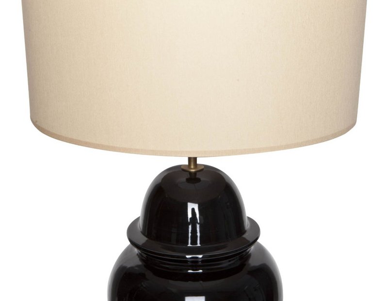 Lamp base temple vase ceramic black