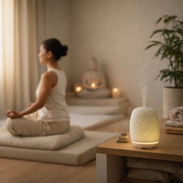 Ultralydsdiffuser – Stella – Rent og keramisk design – Spredning af æteriske olier – Original dekorationsidé