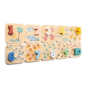 Wooden Number Puzzle Safari