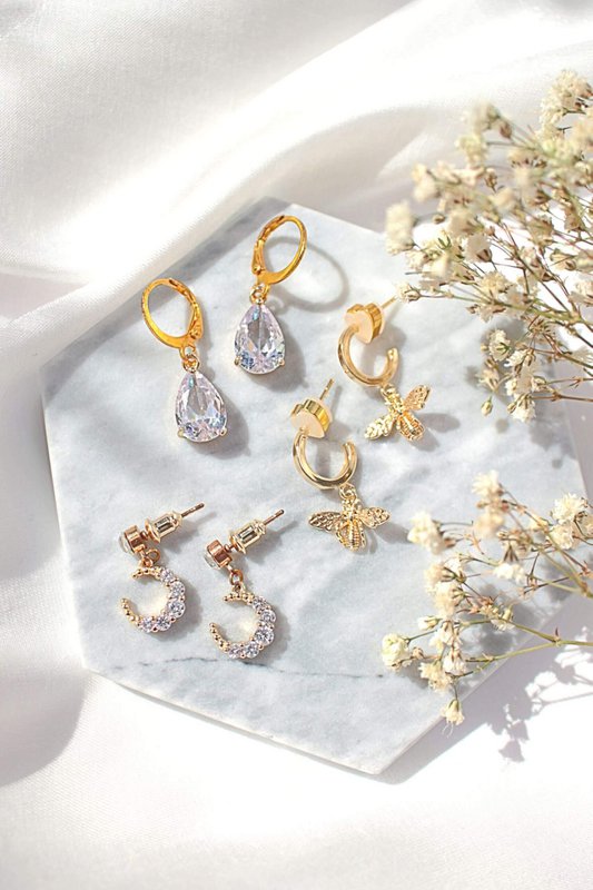 "Ape d'oro" | Orecchini a cerchio con ape 24K