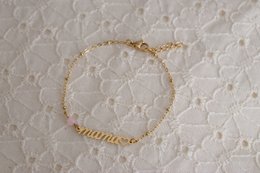 Bracelet Mama & Quartz Rose - Or