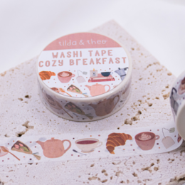 Washi Tape Morgenmad Kaffe Tape Morgenmad Mønster - Hyggelig Brunch Washi Tape