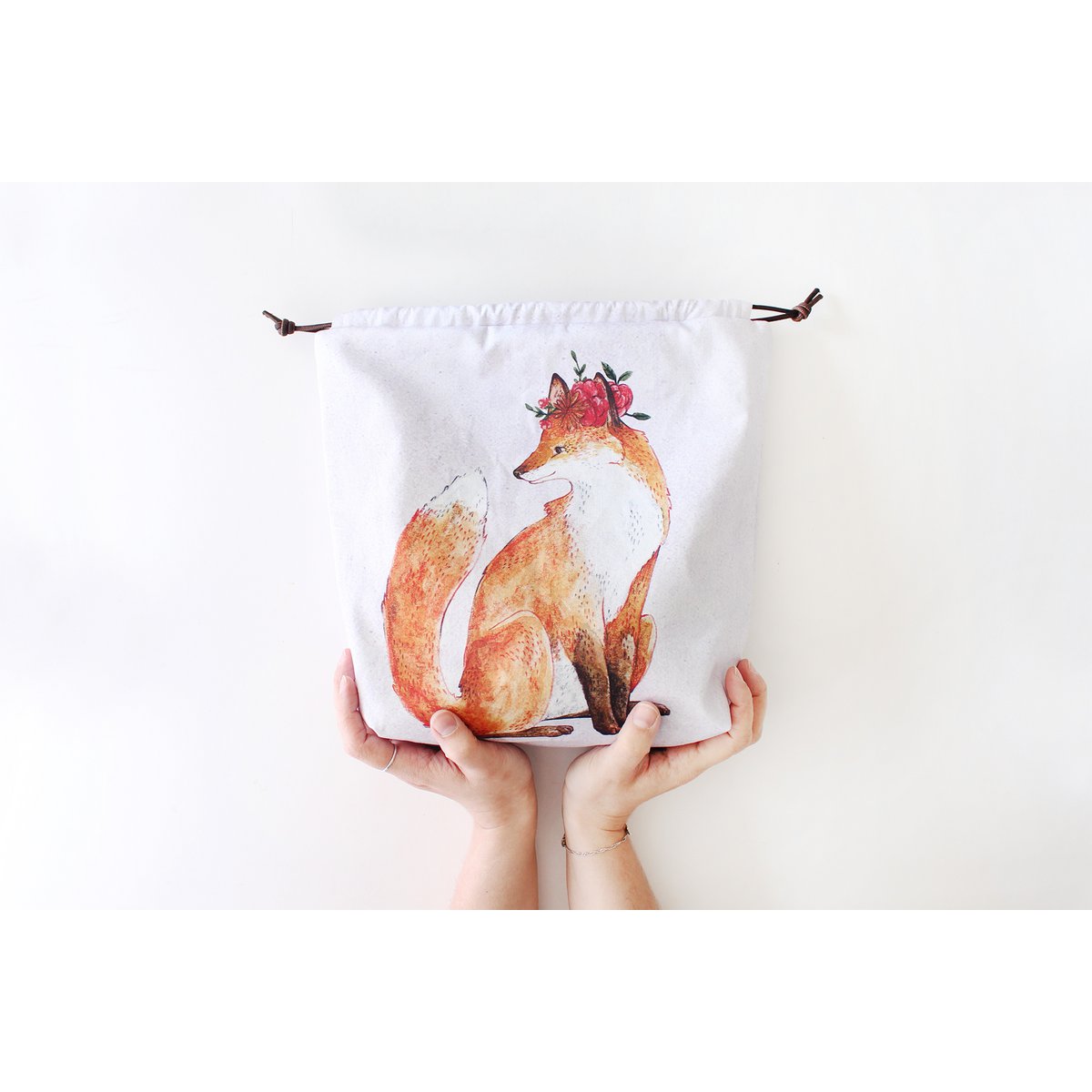 Lena the Fox | Project Bag | Drawstring Bag