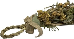 Ciondolo decorazione natalizia rurale - Fiori secchi | 55 cm | Decorazioni natalizie d'atmosfera | Materiali naturali | bianco