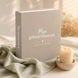 Fyllbooks Bewaarbundel Geboortekaartjes taupe A5