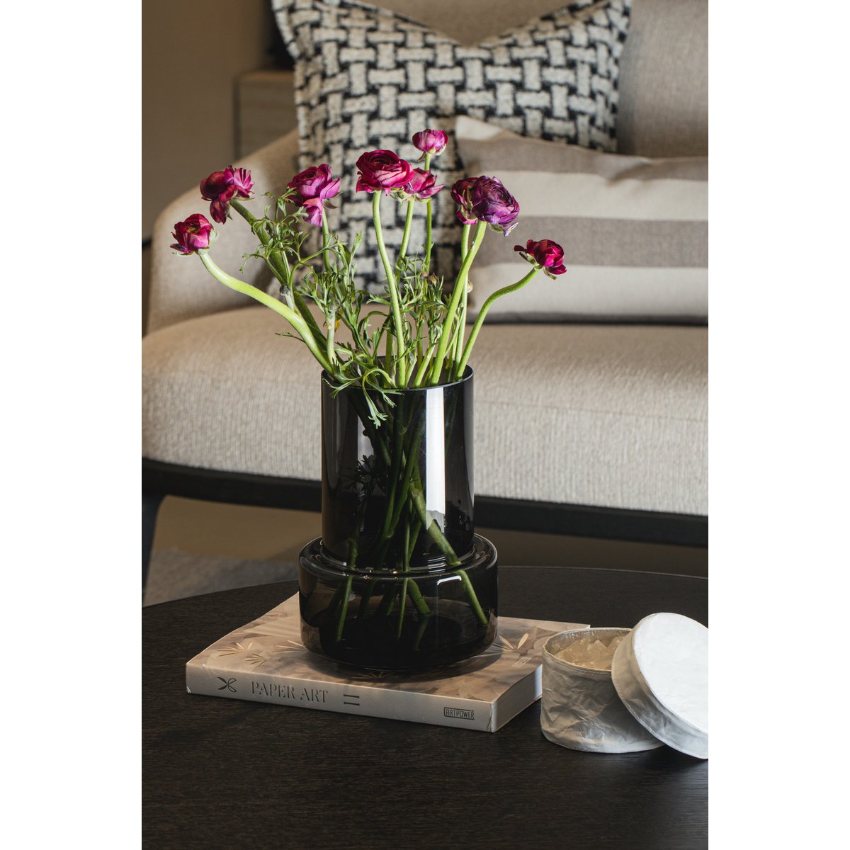 Vase im modernen Retro-Design, tiefgraue Farbe, TYLER12GR