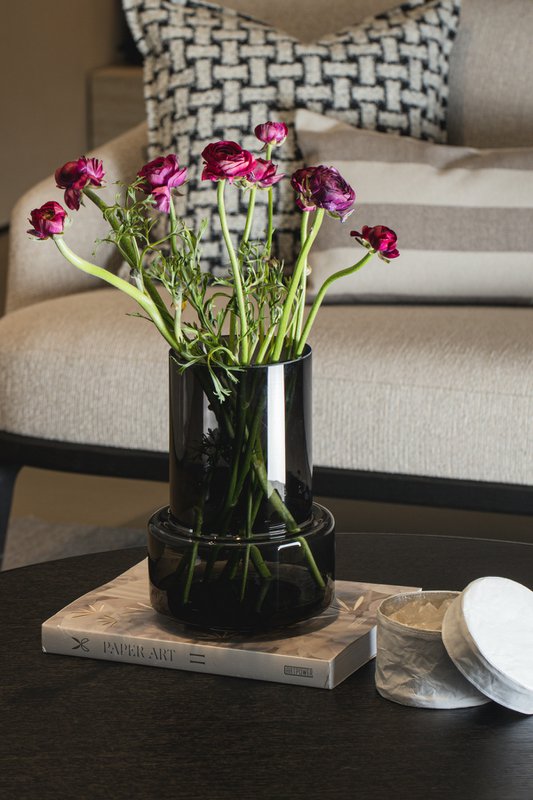 Modern retro design vase, deep gray color, TYLER12GR