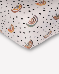 Muslin fitted sheet "Eliane" 90x200 cm • Rainbow