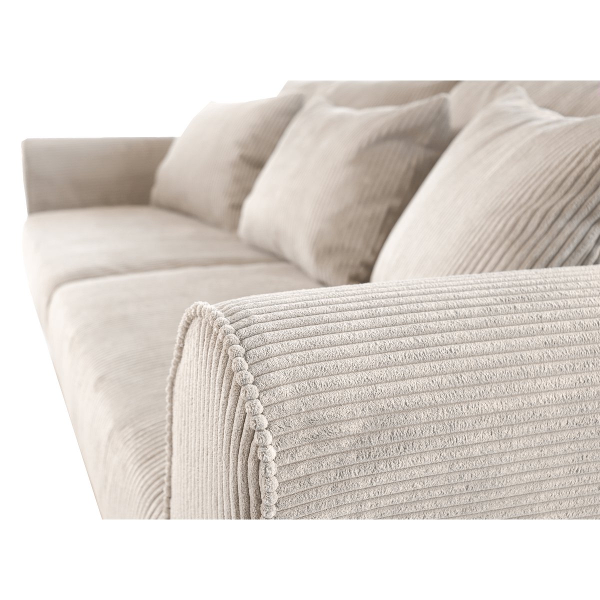 ASTRID 4-seater sofa/sofa bed Corduroy Cream removable & washable covers