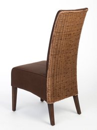 Rattan chairs Set 6 piece of dining room chairs upholstered chairs antonio brown upholstery wildleather look