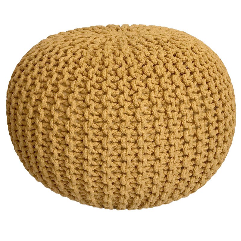 Knitted stool pouf Ø 45 H 30 cm cm seat pouf knitted floor cushion