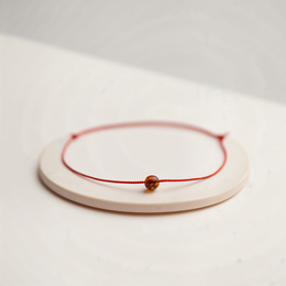 Fiery Essence Bracelet - A delicate red cord bracelet with a single bead accent, perfect for adding a touch of elegance to any outfit.