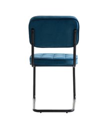 Speisesaalstühle 4 Flexa - Blau - Metalpoot - Samt