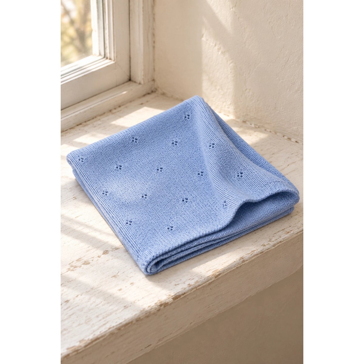 Coperta per bebè APOLLO – 100% lana merino – blu [B2B]
