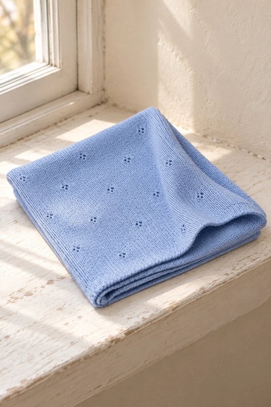 Coperta per bebè APOLLO – 100% lana merino – blu [B2B]