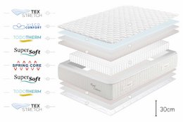Royal Exclusive Pocksprings Mattress - White - Grubość: 30 cm - Moonia