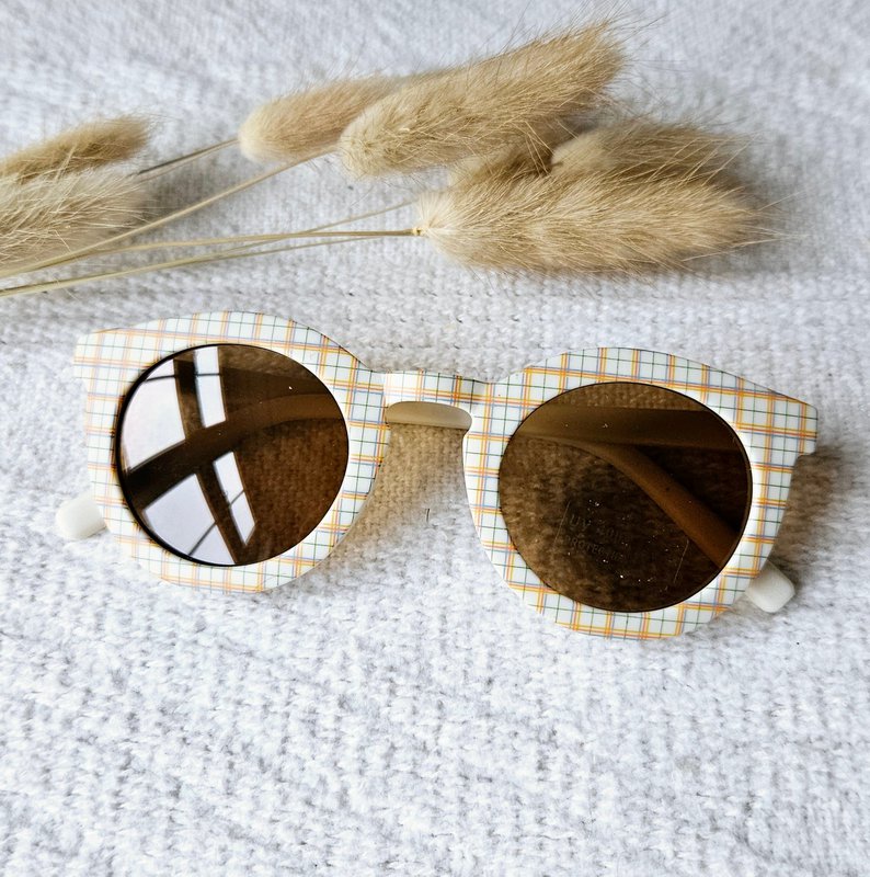 Gafas de sol para bebés y niños con cuadros UV400 - Beige