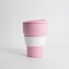 Griffige, faltbare Kaffeetasse – Pink – 470 ml