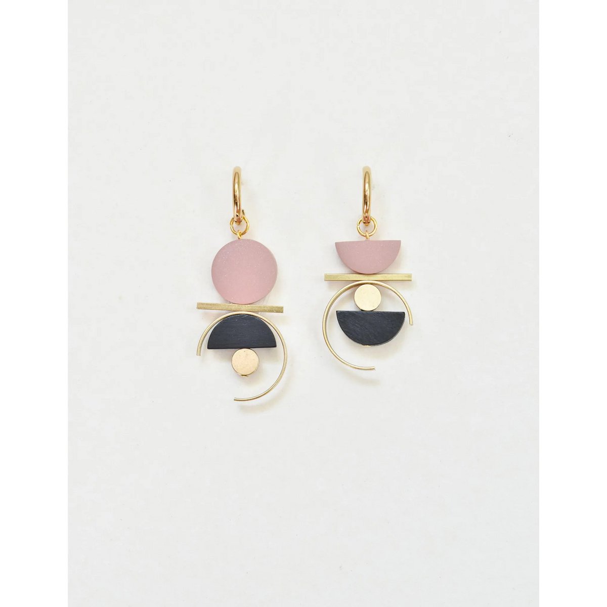 Asymmetrical dusty rose dangles