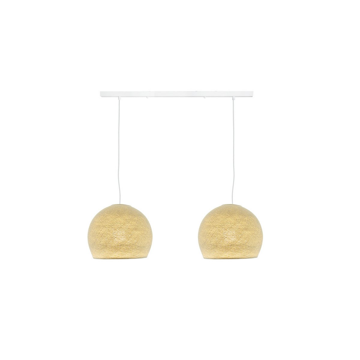 Cotton Ball Lights Tweevoudige hanglamp balk - Driekwart Cream