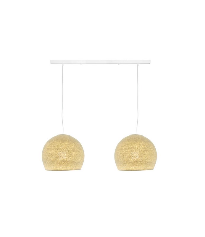 Cotton Ball Lights Podwójna lampa wisząca - Trzy czwarte Kremowa