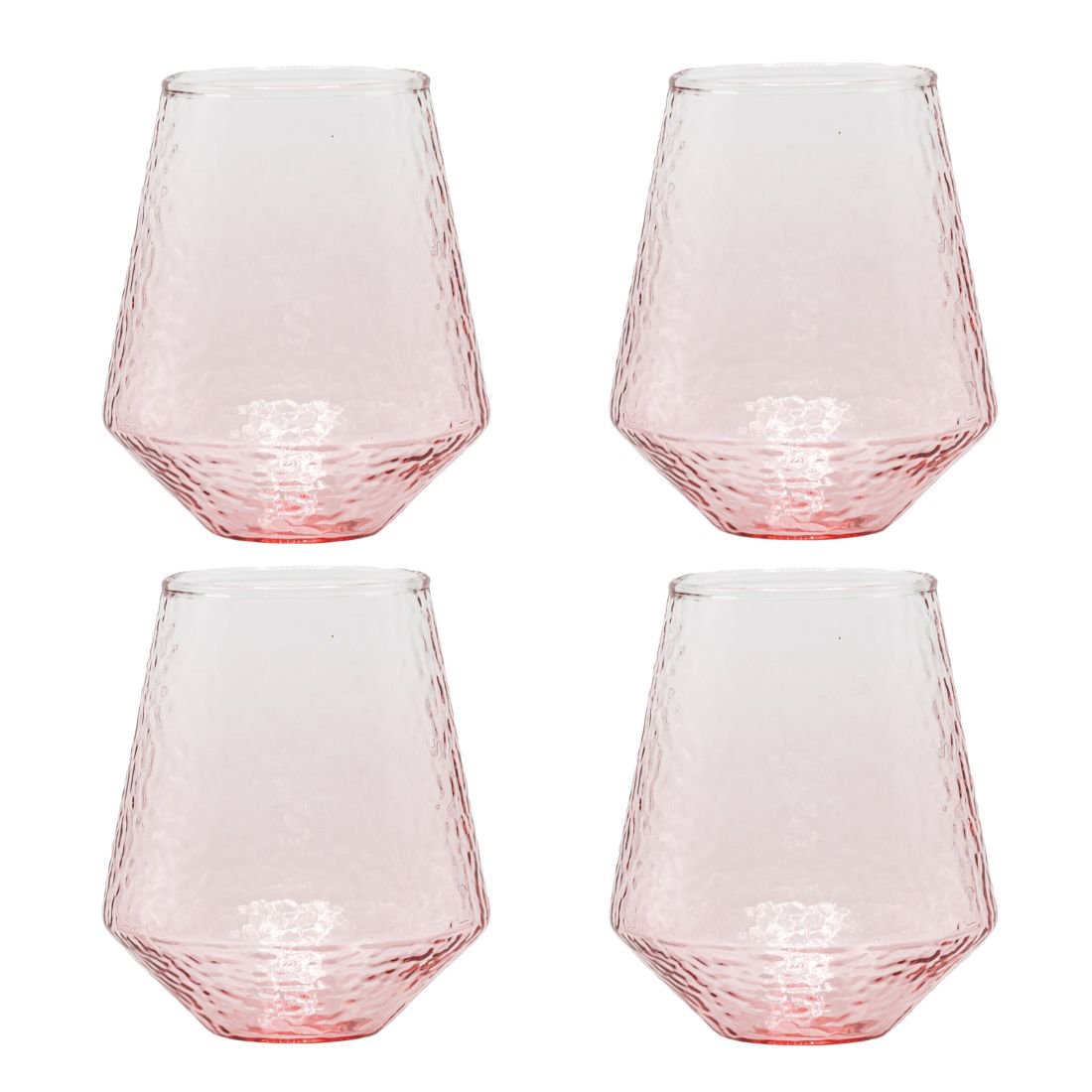 Water glasses Claude, set of 4, pink