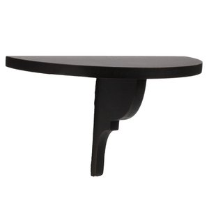 Konsole aus Holz, schwarze Halbkugel
