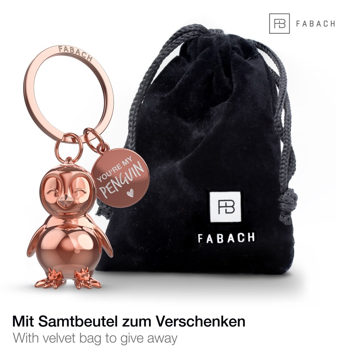 "You're my penguin" penguin keychain "Frosty" with engraving - cute penguin lucky charm as a gift for partners
