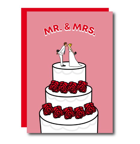 Mr. & Mrs. Cake Wenskaart