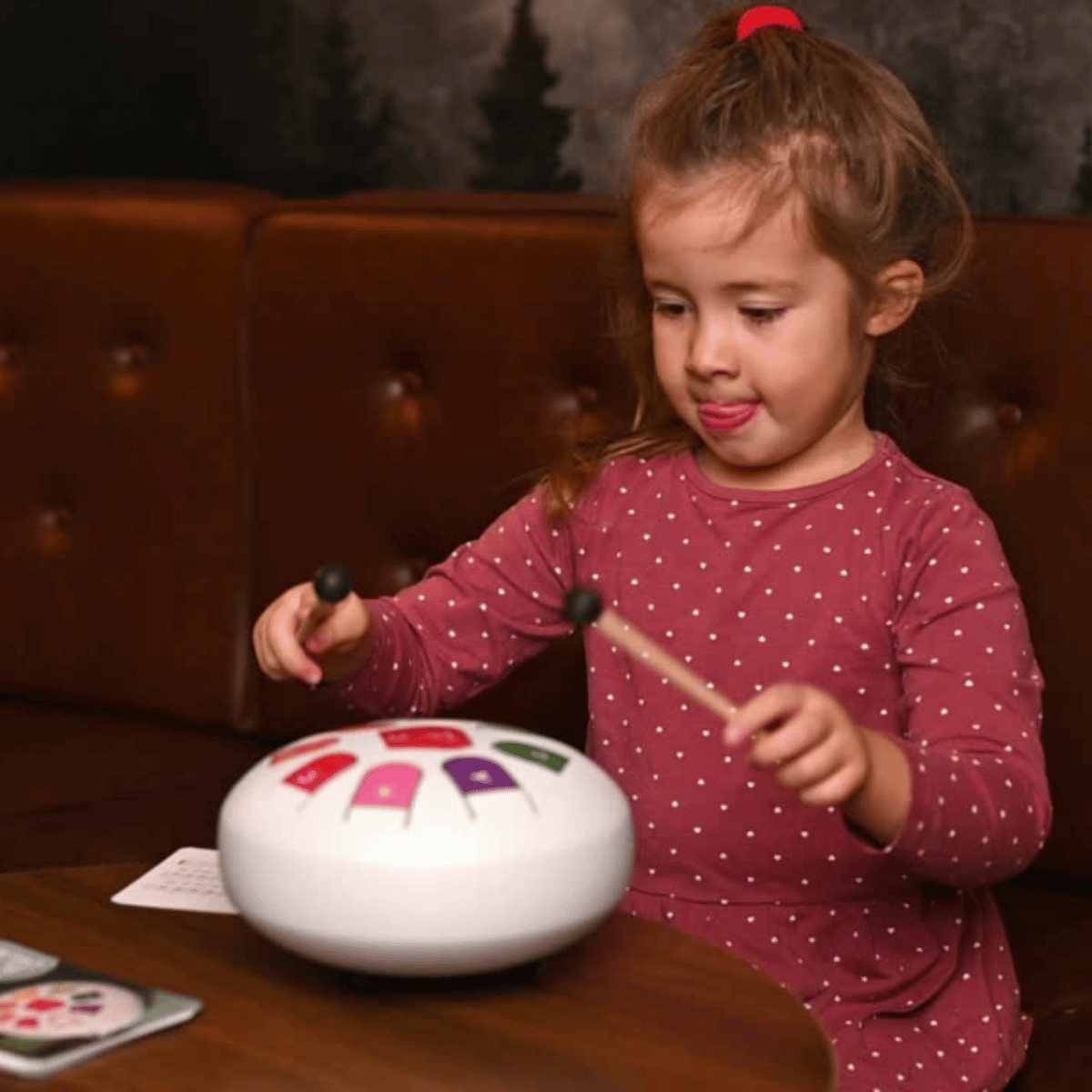 Tambor de lengua "Rainbow Drum" | Tambor infantil | Tambor de lengua colorido | con tarjetas de canciones y partituras coloridas | Instrumento musical infantil | Pan de mano | juguetes musicales